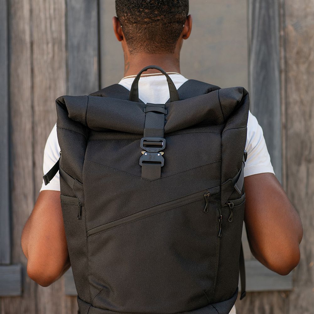 Picture of Coloma Backpack 28L rPET. Roll top closure. Fits 17" laptop