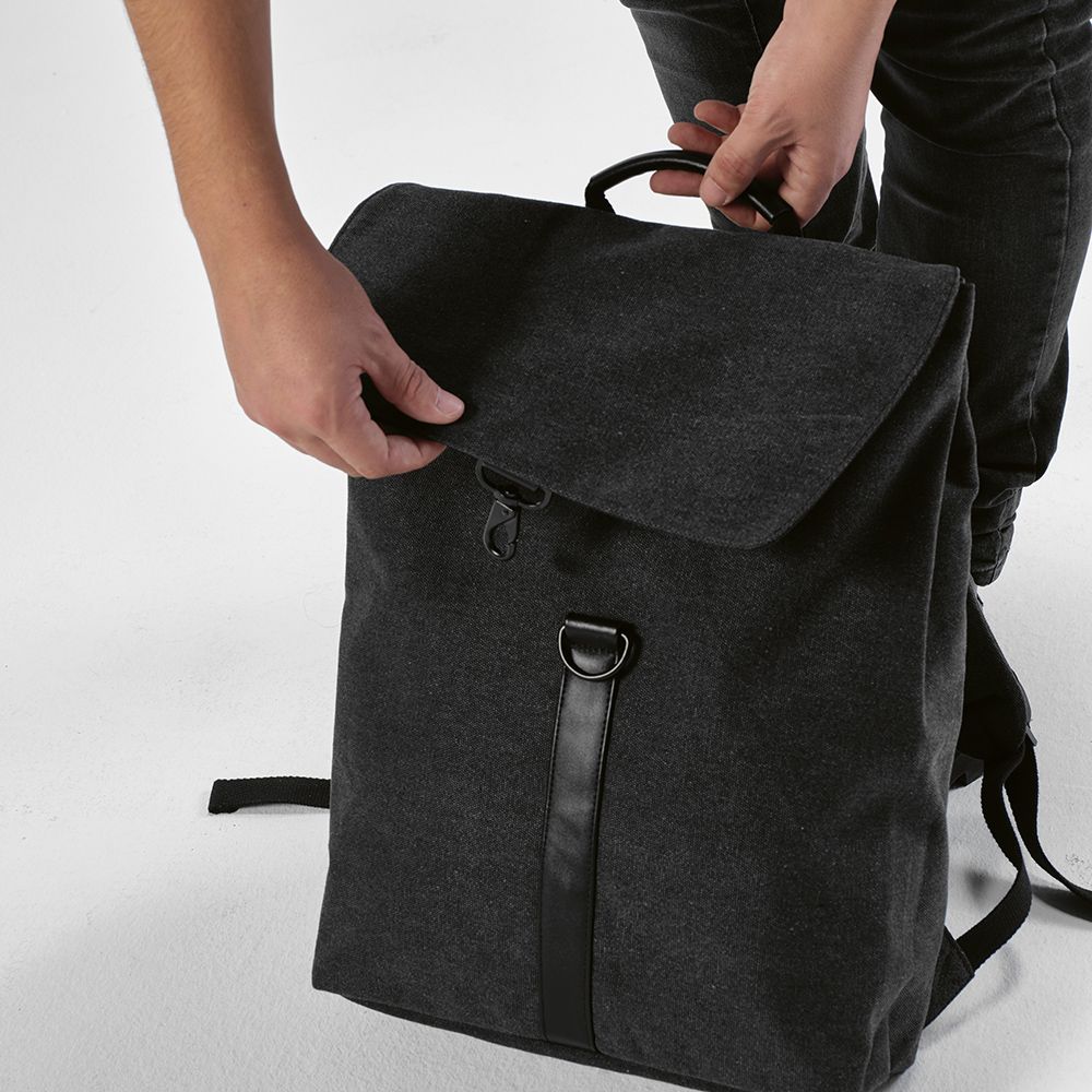 Picture of Prague Backpack 25L rCotton. Hook closure. Fits 17" laptop