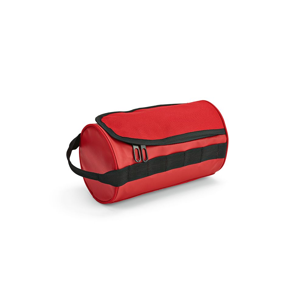 Picture of Riga Toiletry Bag 5.7L rPET. Barrel shaped with carry handle