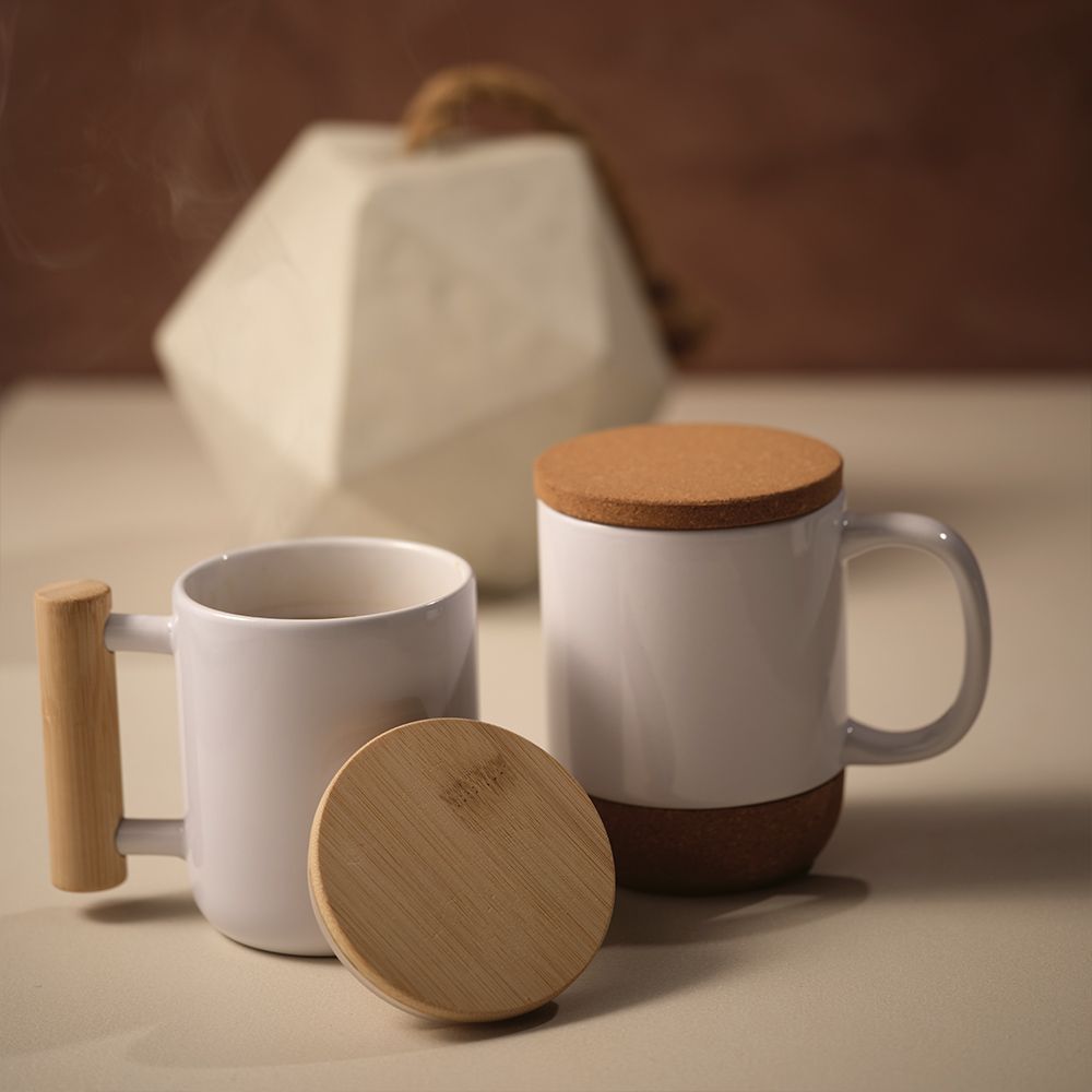 Picture of Ebro Mug Ceramic, Cork lid and base 380ml. Sublimation