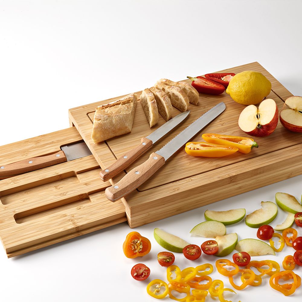 Picture of Brancusi Board Bamboo with Kitchen Knives