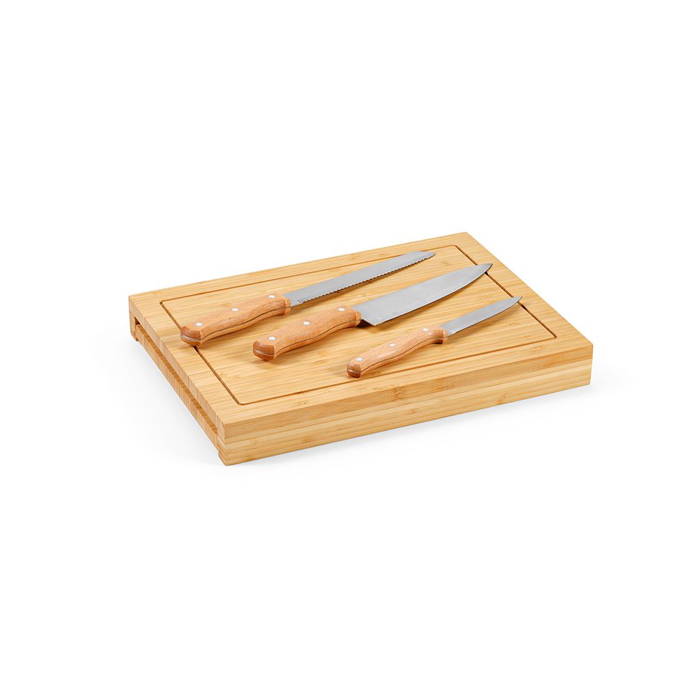 Picture of Brancusi Board Bamboo with Kitchen Knives