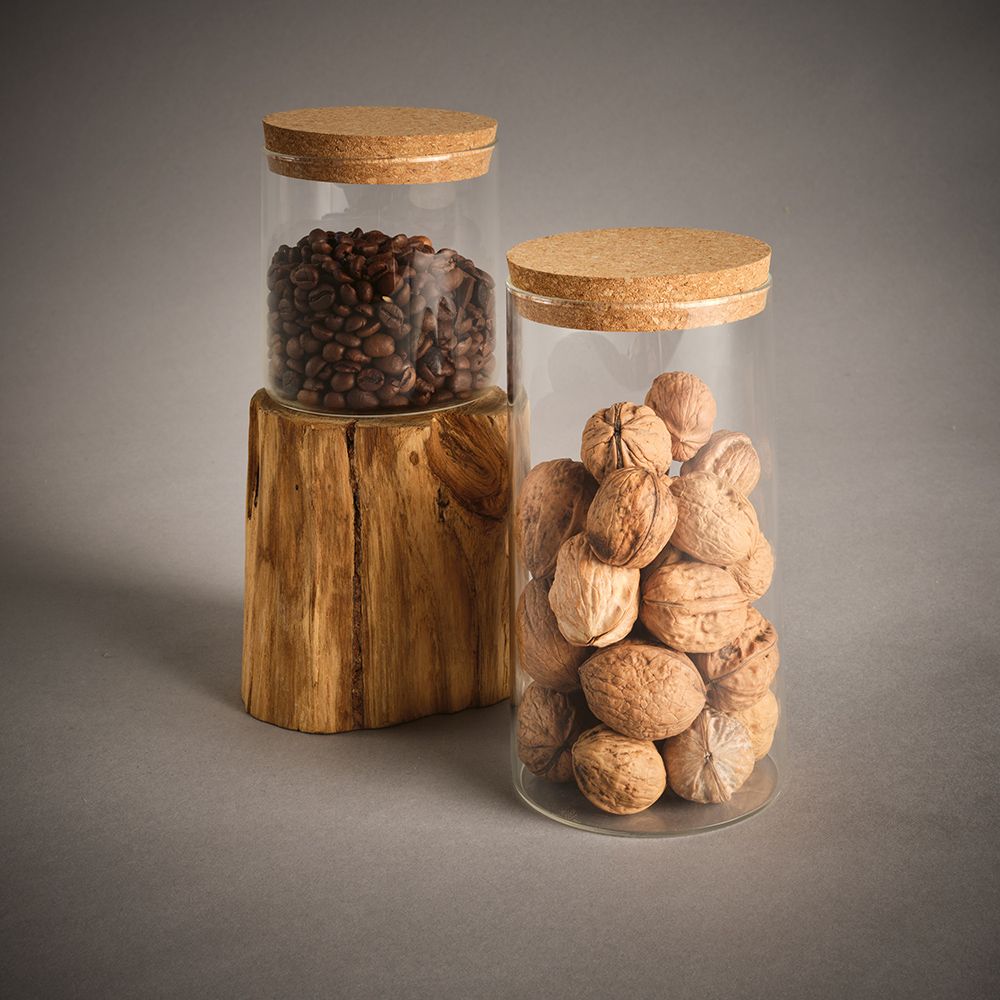 Picture of Magritte 1000 Canister Borosilicate Glass 1015ml. Cork lid