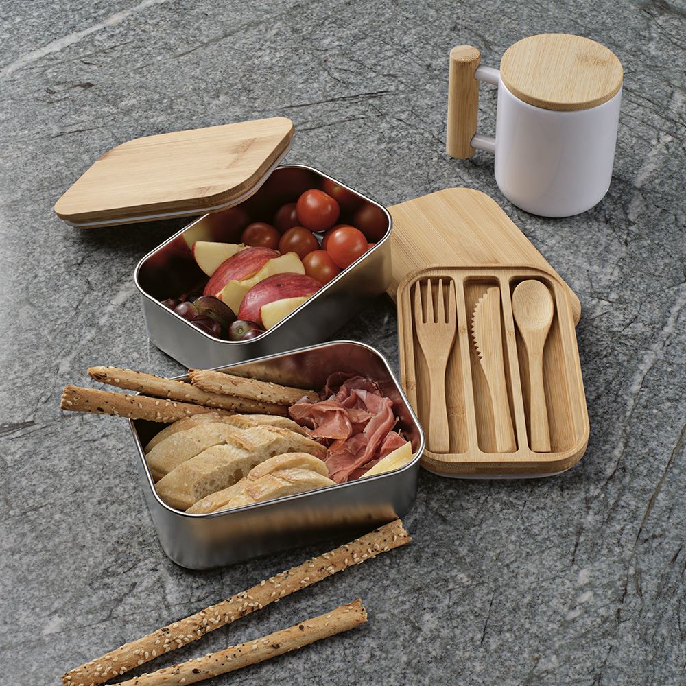 Picture of Vermeer Lunchbox rSS 1480ml with Bamboo lid and cutlery