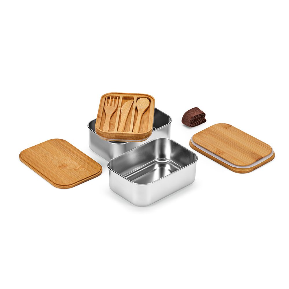 Picture of Vermeer Lunchbox rSS 1480ml with Bamboo lid and cutlery