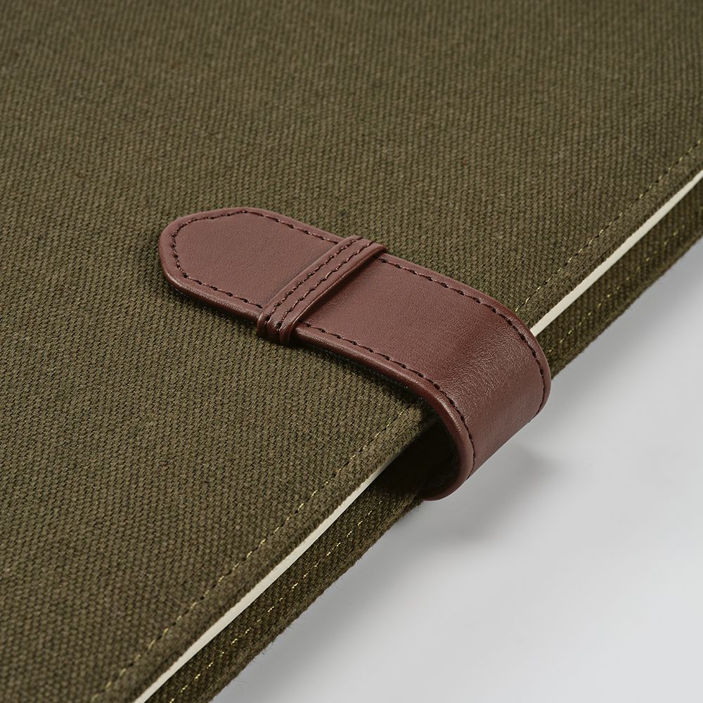 Picture of Eliot A4 Folder rCotton. 64 FSC sheet notepad and rPU closure