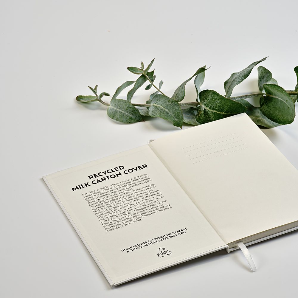 Picture of Hugo A5 Notebook rMilk Cartons cover. 70gsm recycled 160 pages