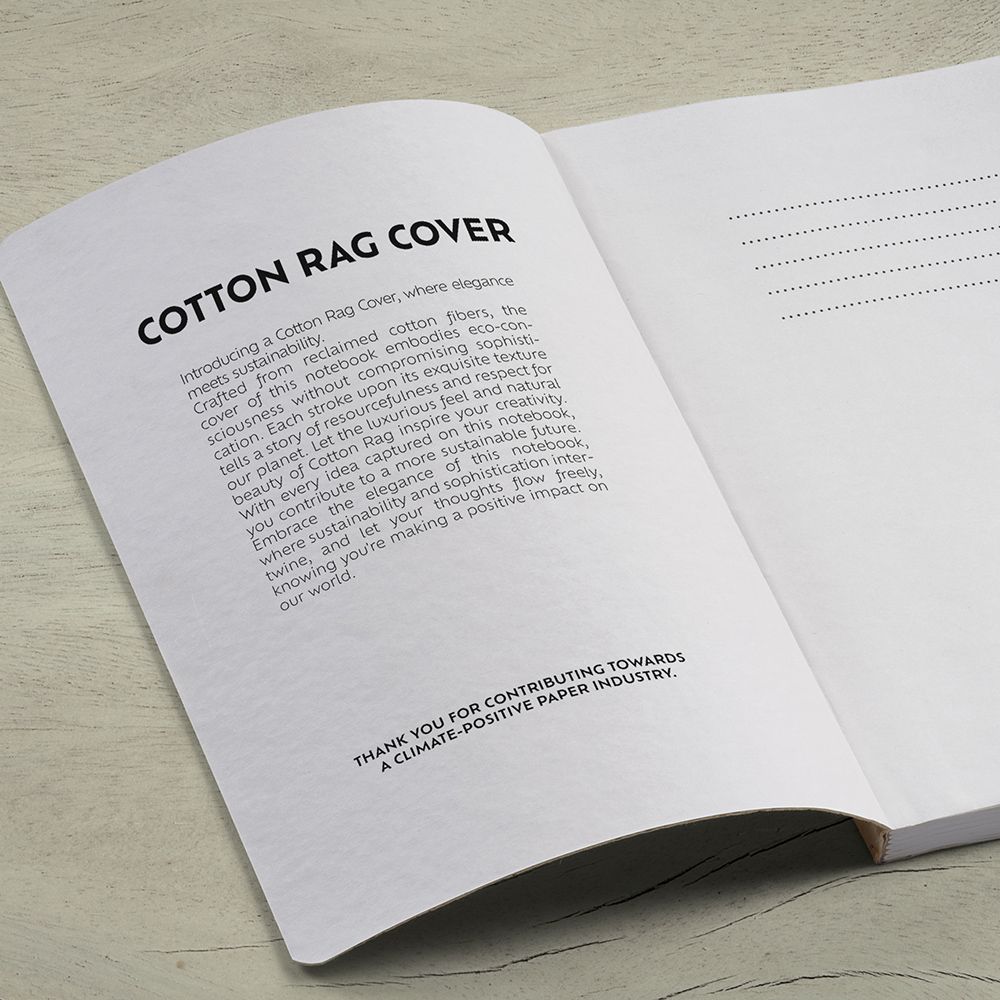 Picture of Verne A5 Notebook Cotton Rag cover. 80gsm recycled 196 pages