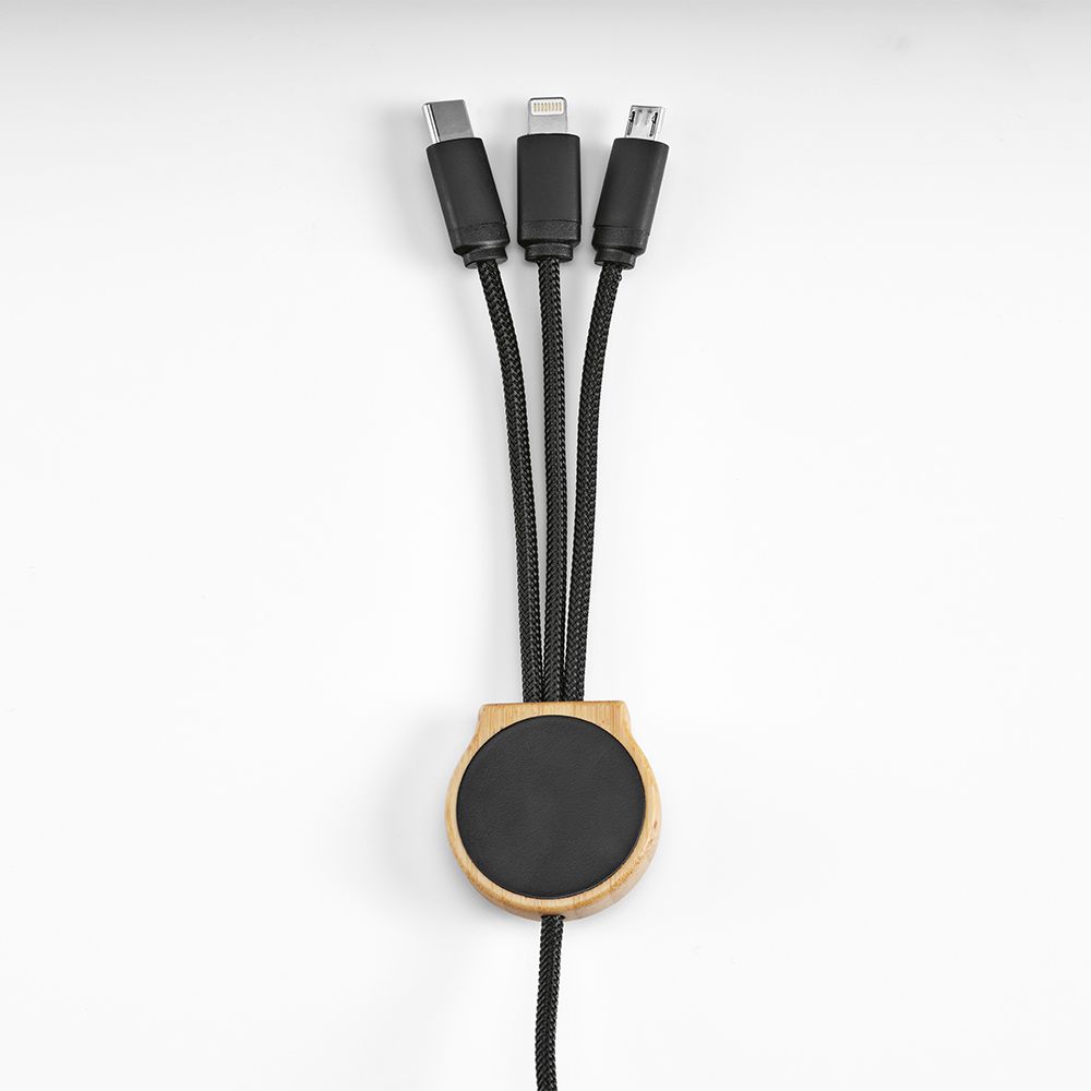 Picture of Asimov 5-in-1 Cable Bamboo and rPET. Backlit logo