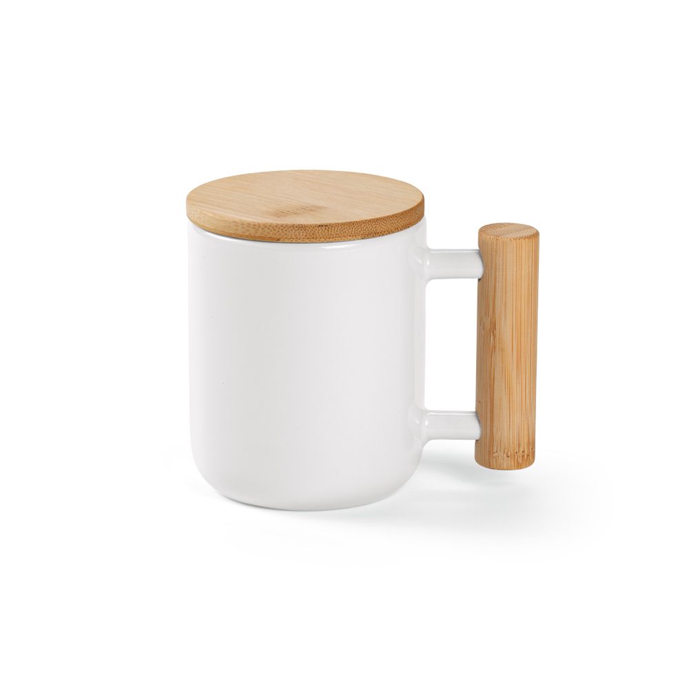 Picture of Douro Mug Ceramic, Bamboo lid and handle 380ml. Sublimation