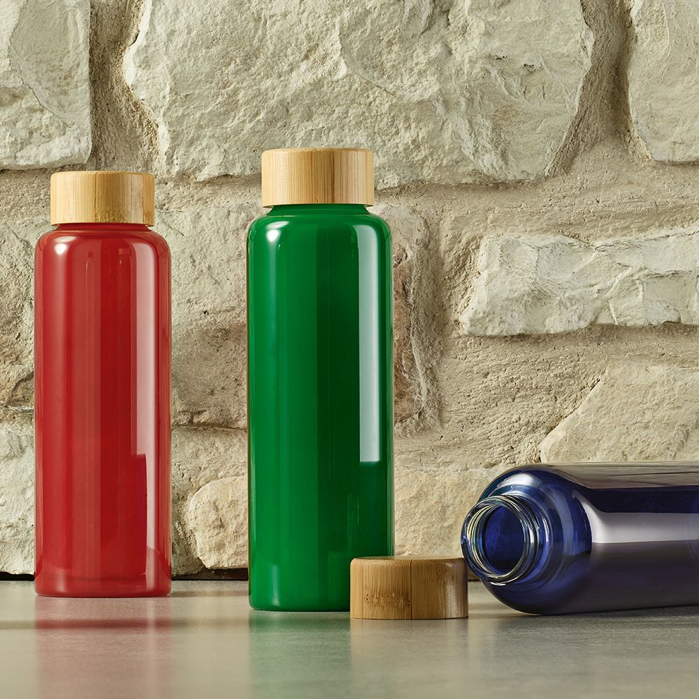 Picture of Indus Bottle Borosilicate Glass and Bamboo lid 510 ml. Leakproof