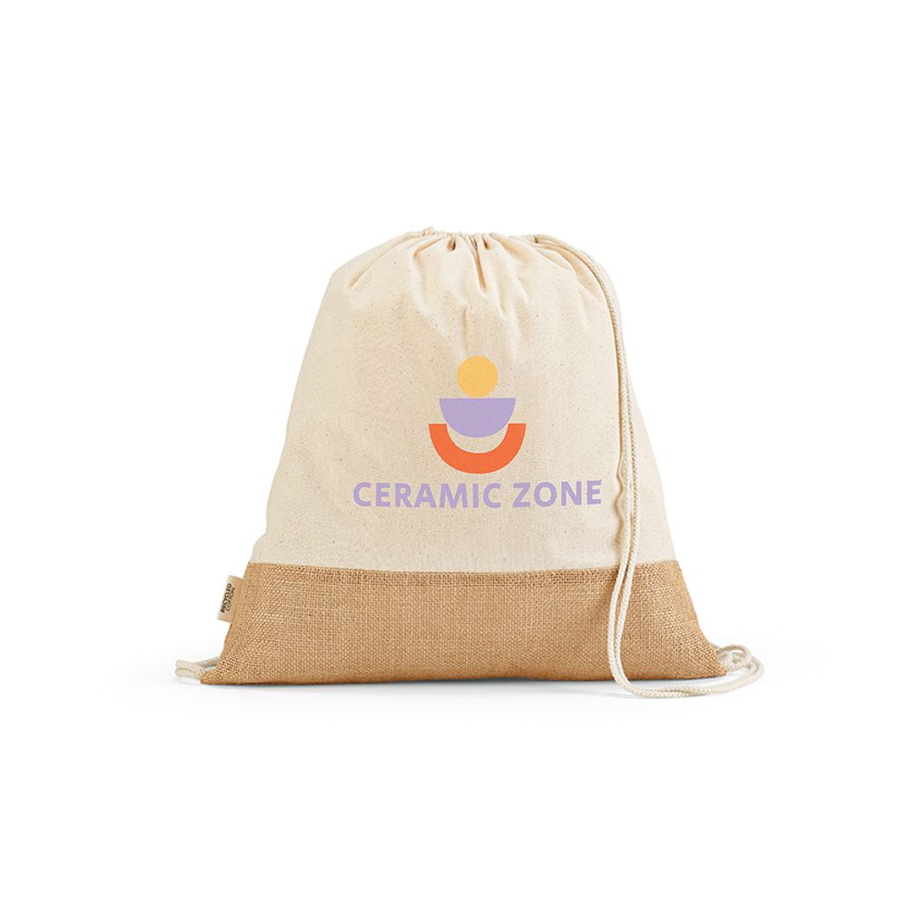 Picture of Denali Drawstring Bag rCotton 180gsm and Jute 275gsm