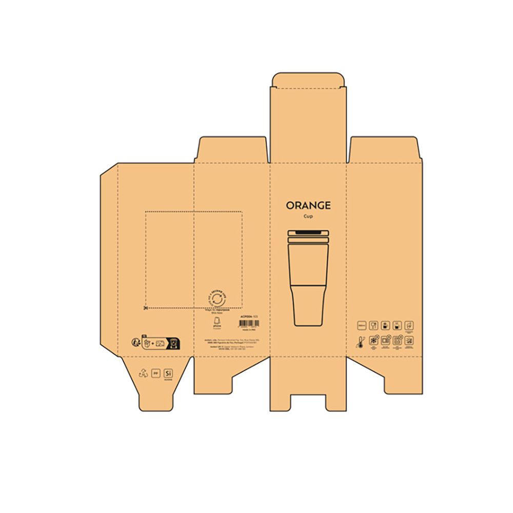 Picture of Orange Travel Cup rSS 600ml. Triple wall and Leakproof