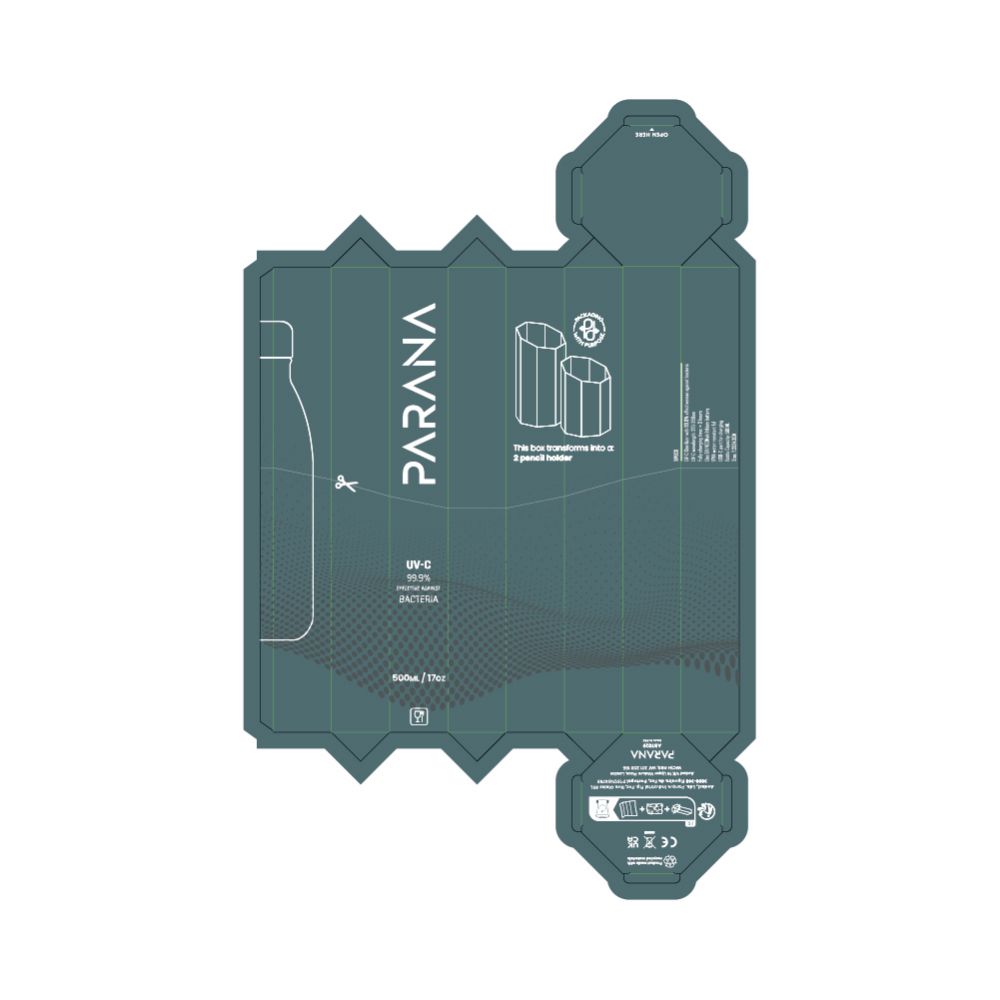 Picture of Parana Bottle rSS 550ml. Double wall and Leakproof. UV sanitizer