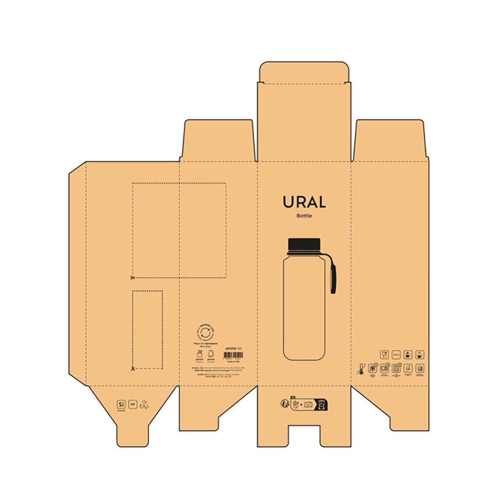 Picture of Ural Bottle rSS 820ml. Double wall and Leakproof. 360° push Lid