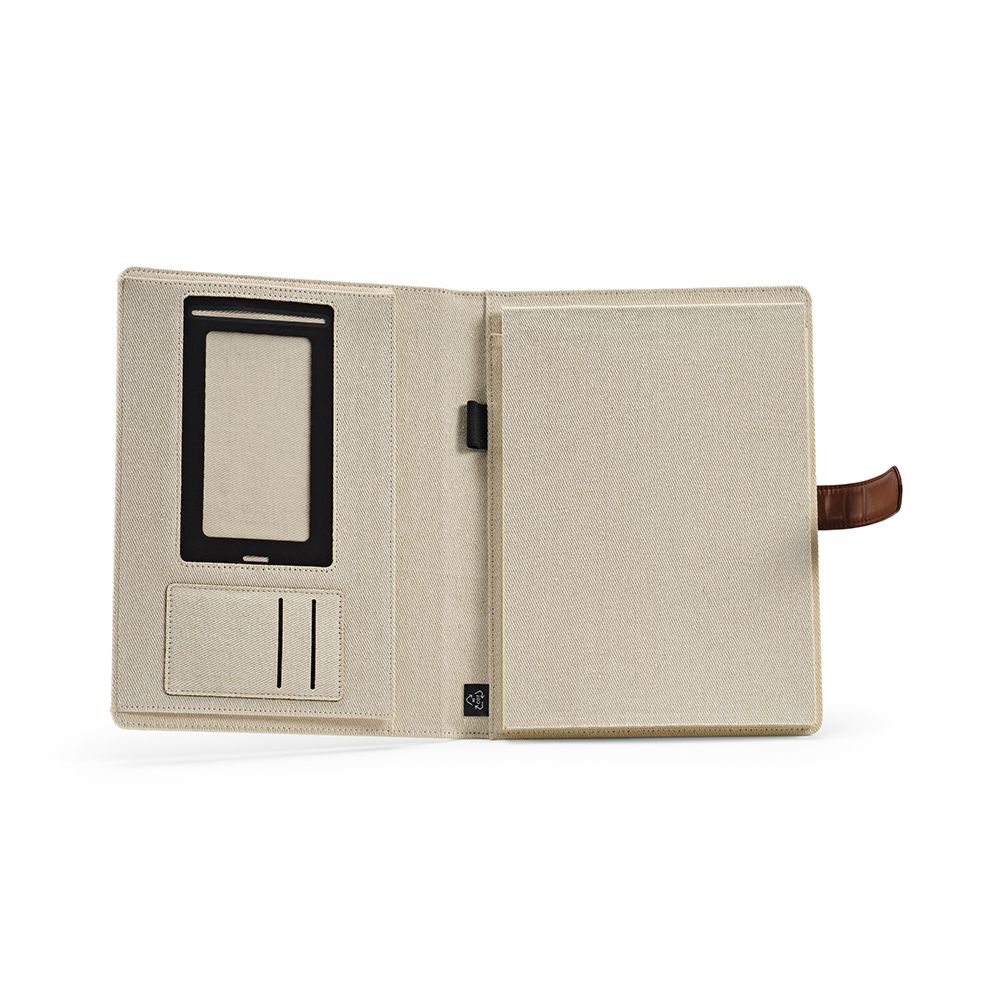 Picture of Eliot A4 Folder rCotton. 64 FSC sheet notepad and rPU closure