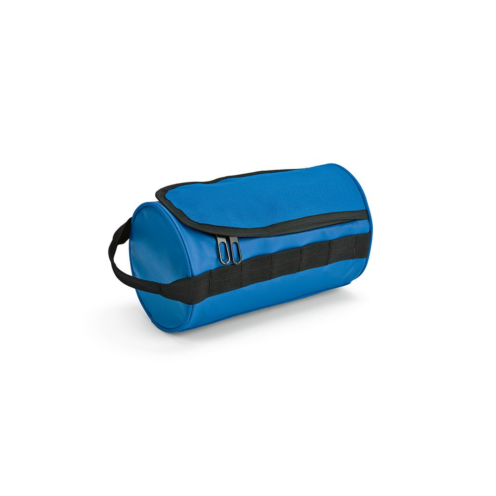 Picture of Riga Toiletry Bag 5.7L rPET. Barrel shaped with carry handle