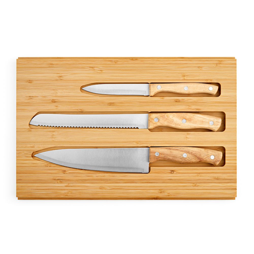 Picture of Brancusi Board Bamboo with Kitchen Knives
