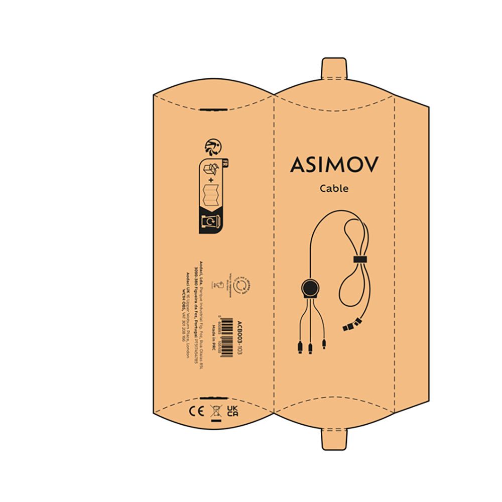 Picture of Asimov 5-in-1 Cable Bamboo and rPET. Backlit logo