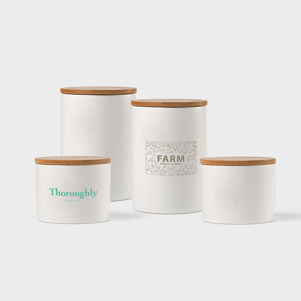Picture of Munch 1000 Canister Ceramic 980ml. Bamboo lid