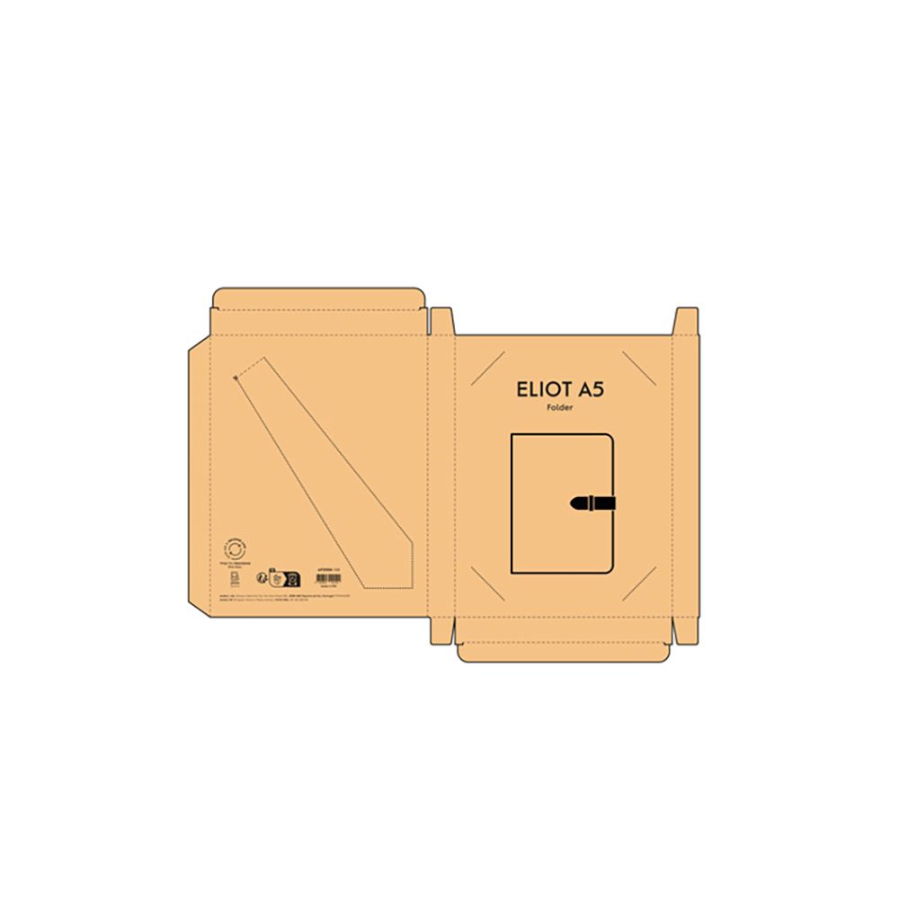 Picture of Eliot A5 Folder rCotton. 64 FSC sheet notepad and rPU closure