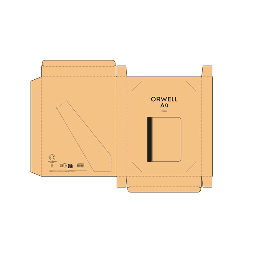 Picture of Orwell A4 Folder rPU. 64 FSC sheet notepad and zipper closure
