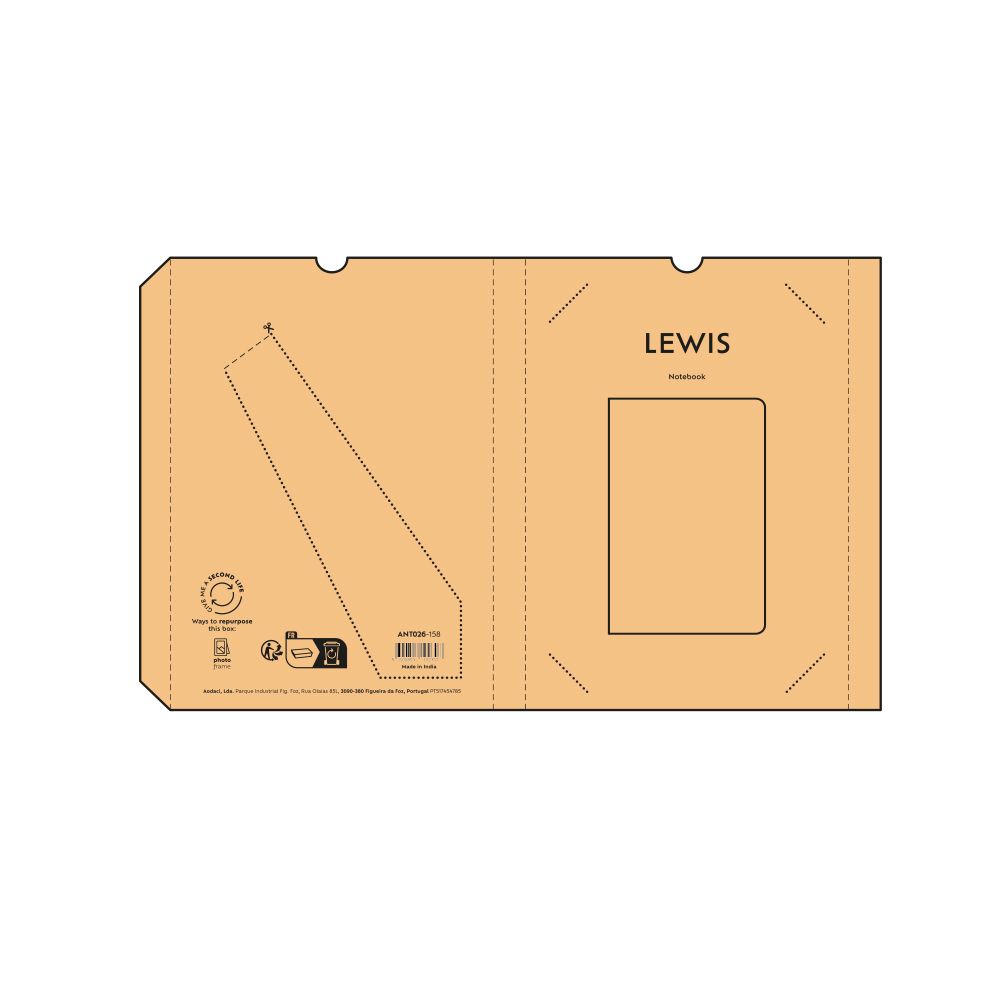 Picture of Lewis A5 Notebook Corn Husk cover. 80gsm recycled 196 pages