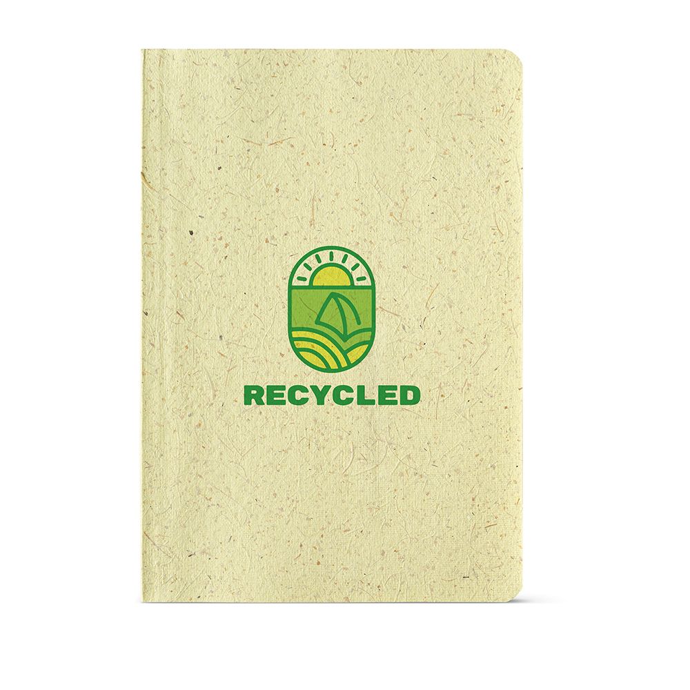 Picture of Lewis A5 Notebook Corn Husk cover. 80gsm recycled 196 pages