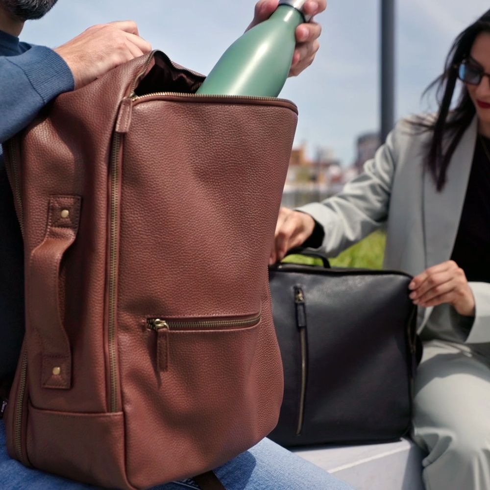 Picture of Paris Backpack 20L recycled Leather fits 17" laptop