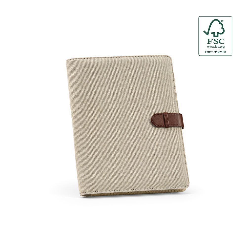 Picture of Eliot A4 Folder rCotton. 64 FSC sheet notepad and rPU closure