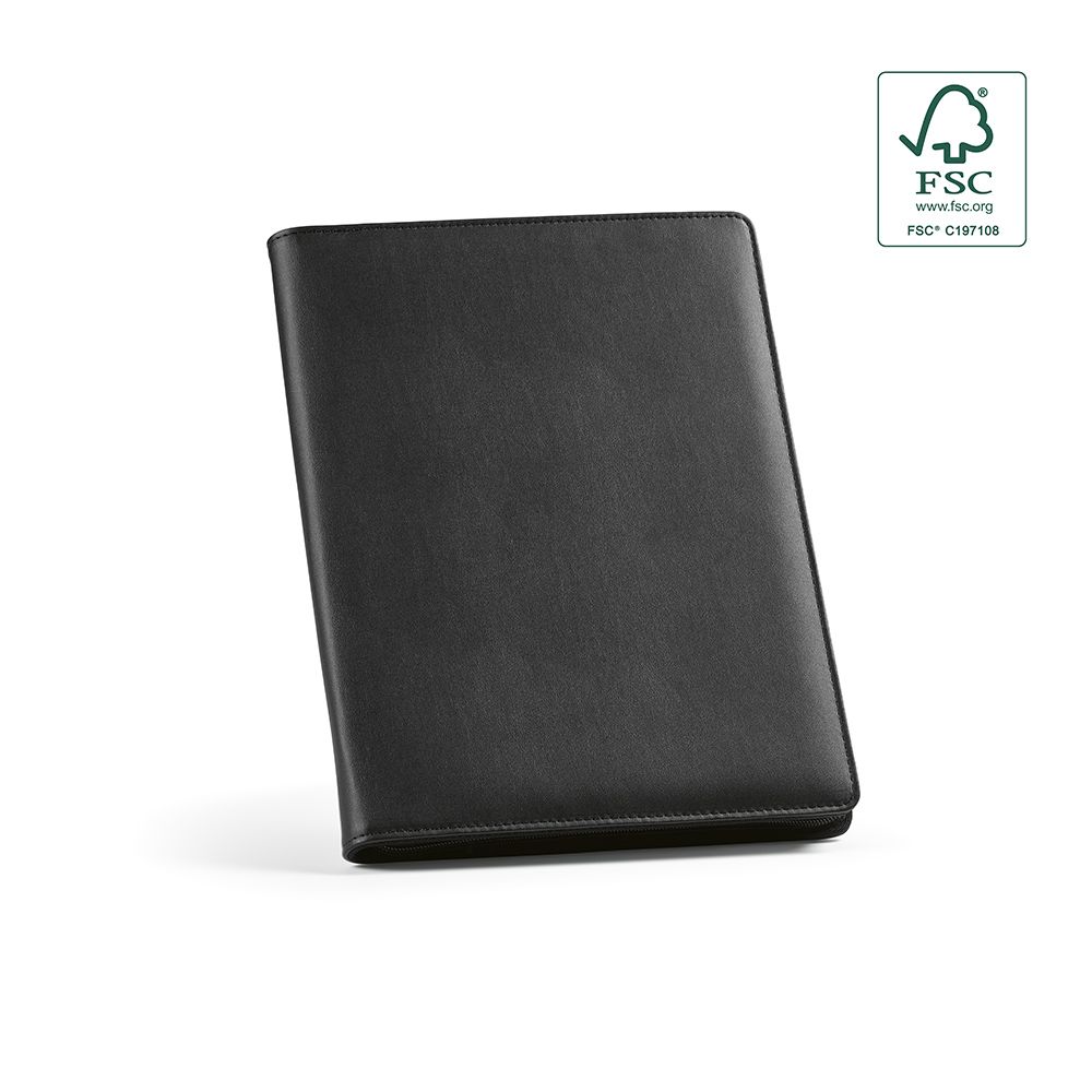 Picture of Orwell A4 Folder rPU. 64 FSC sheet notepad and zipper closure