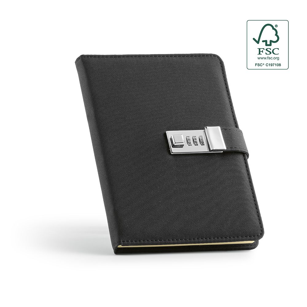 Picture of Melville A5 Notebook rPET. Metal lock and 70gsm FSC 192 pages