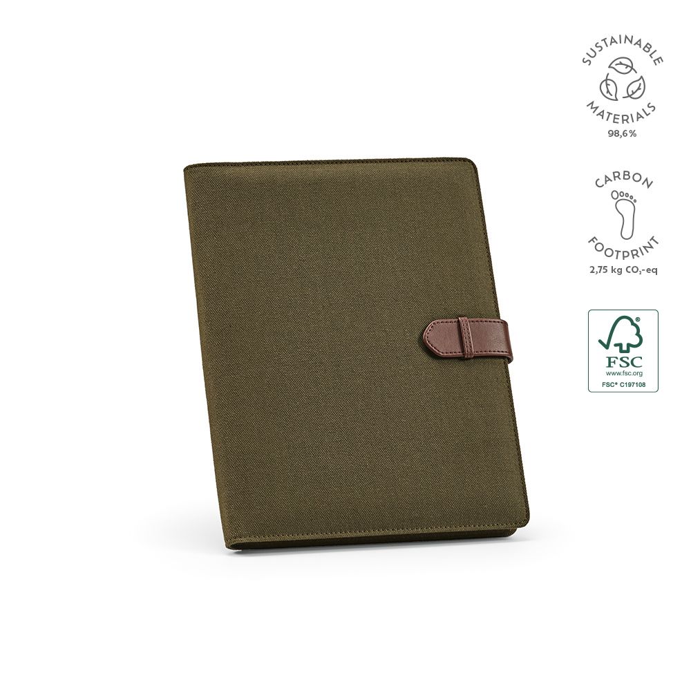 Picture of Eliot A4 Folder rCotton. 64 FSC sheet notepad and rPU closure