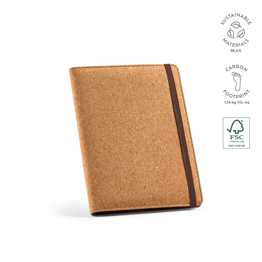 Picture of Kafka A5 Folder Cork. 64 FSC sheet notepad and elastic closure