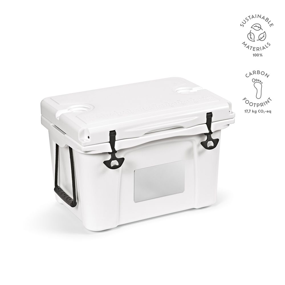 Picture of San Francisco Cooler 35L rPE with customisable metal plate.