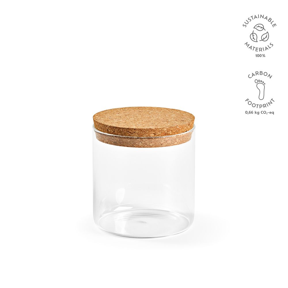Picture of Magritte 500 Canister Borosilicate Glass 580ml. Cork lid