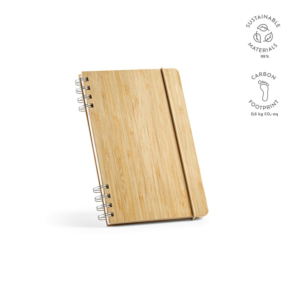 Picture of Dante A5 Notebook Bamboo cover. 70gsm Recycled 196 pages