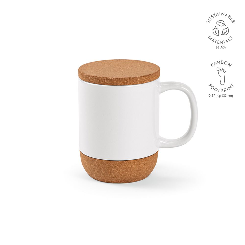Picture of Ebro Mug Ceramic, Cork lid and base 380ml. Sublimation
