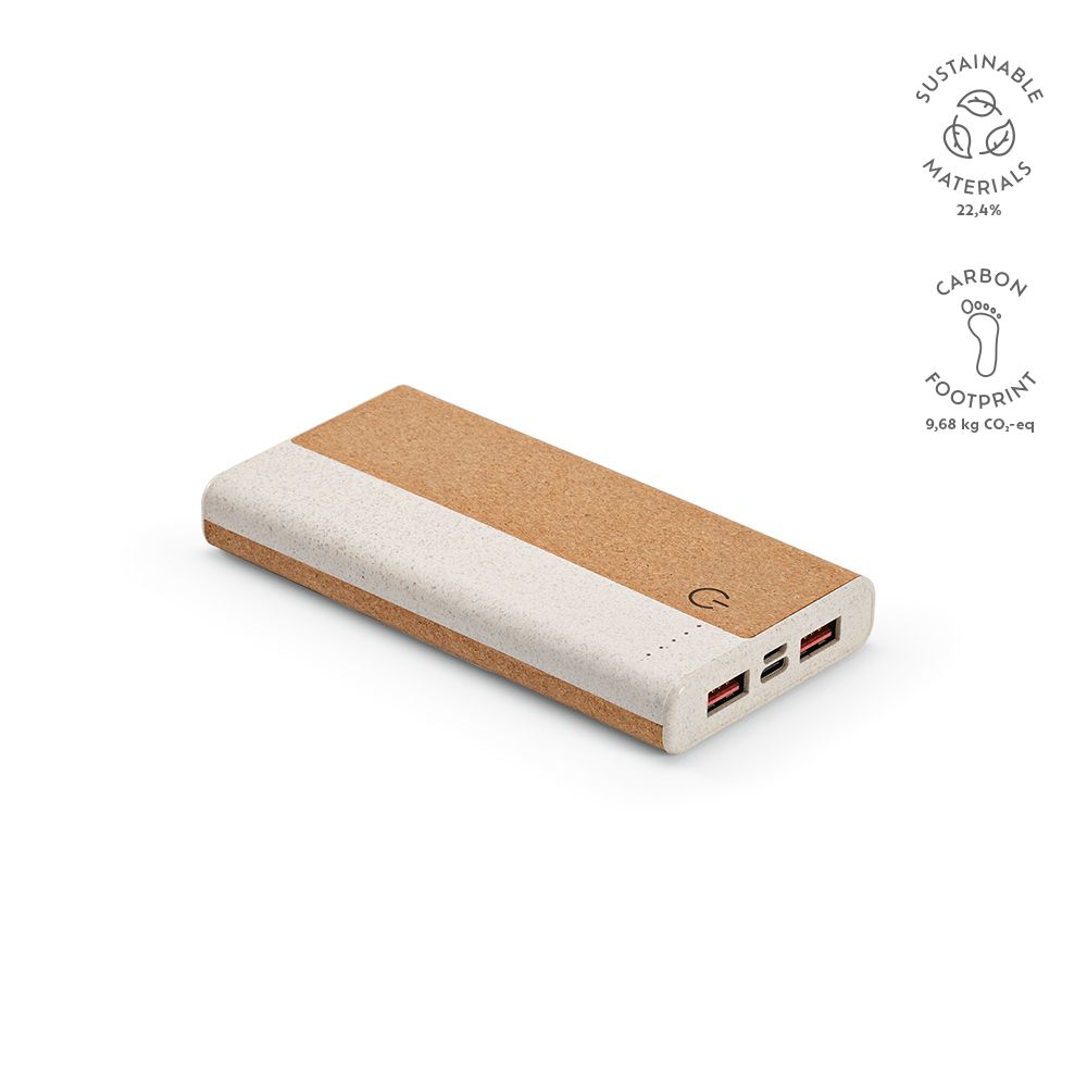 Picture of Archimedes Powerbank Cork and Wheat straw 10000mAh. 15W