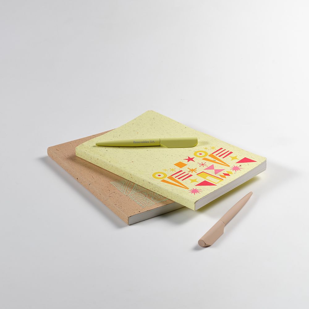 Picture of Lewis A5 Notebook Corn Husk cover. 80gsm recycled 196 pages