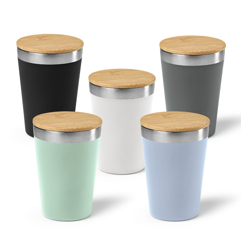 Picture of Don Travel Cup rSS and Bamboo lid 400ml. Double wall