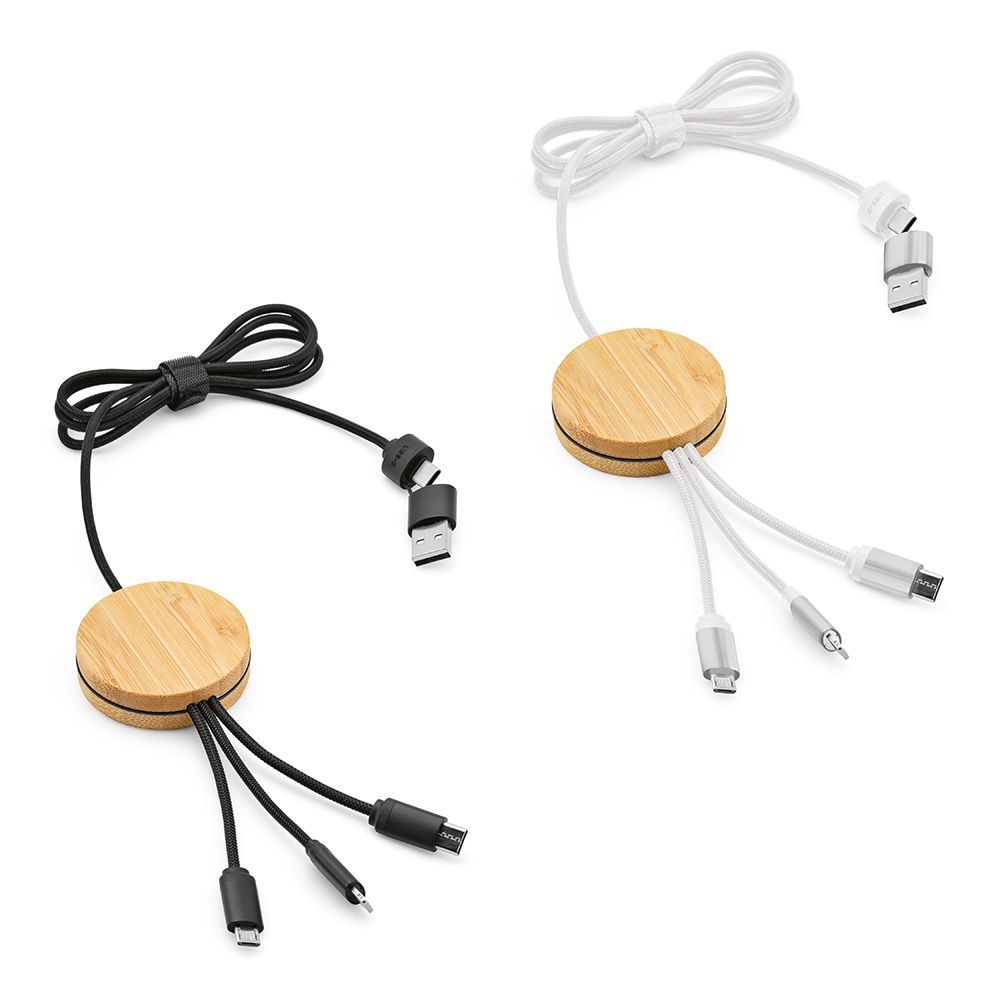 Picture of Feynman 5-in-1 Cable Bamboo and rPET. Backlit logo